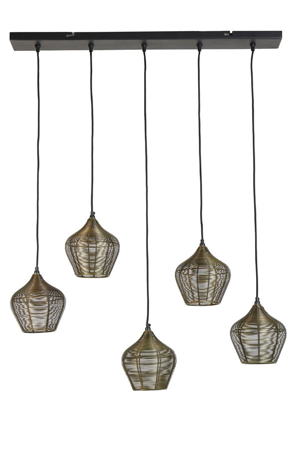 Alvaro Antique Bronze Metal 5 Light Pendant Light