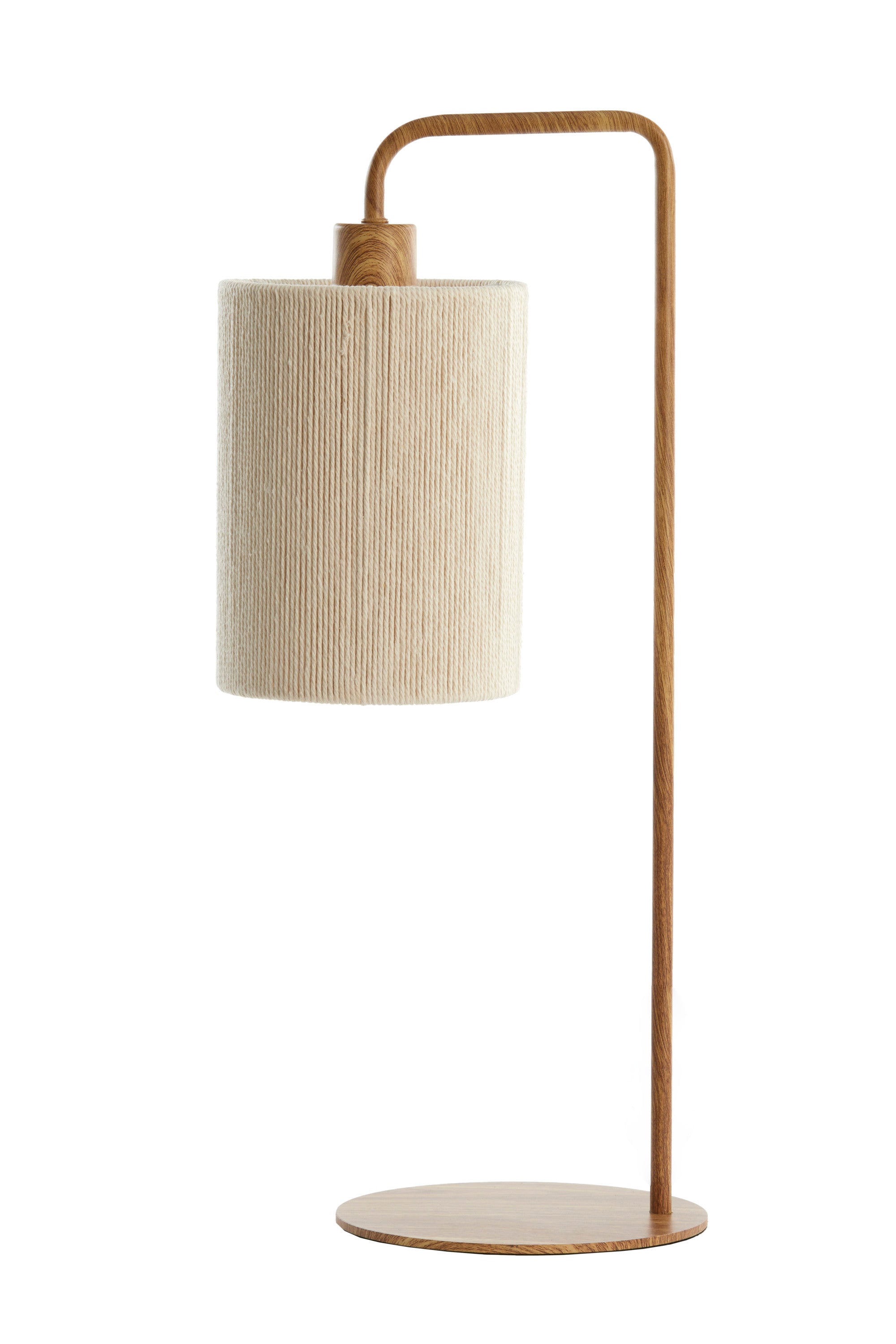 Donio Natural Wood Effect & Cream Rope Table Lamp