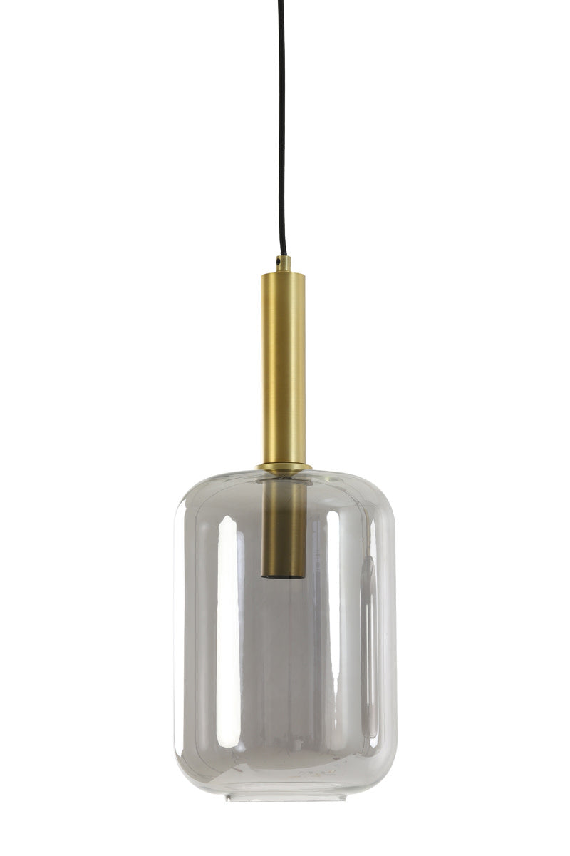 Lekar Antique Bronze & Smoked Glass Pendant Light 22cm