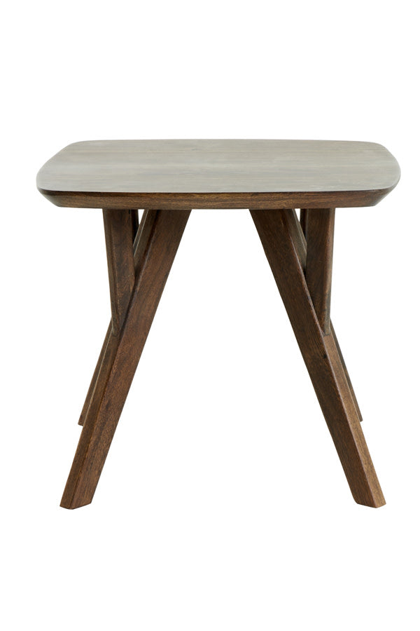 Quenza Brown Acacia Wood Square Side Table 42cm