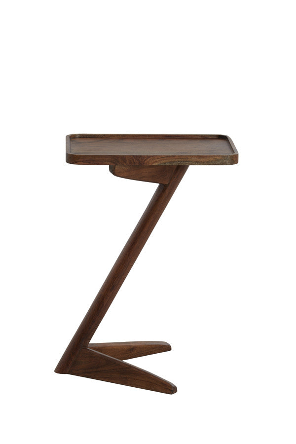 Qiano Brown Acacia Wood Rectangular Side Table
