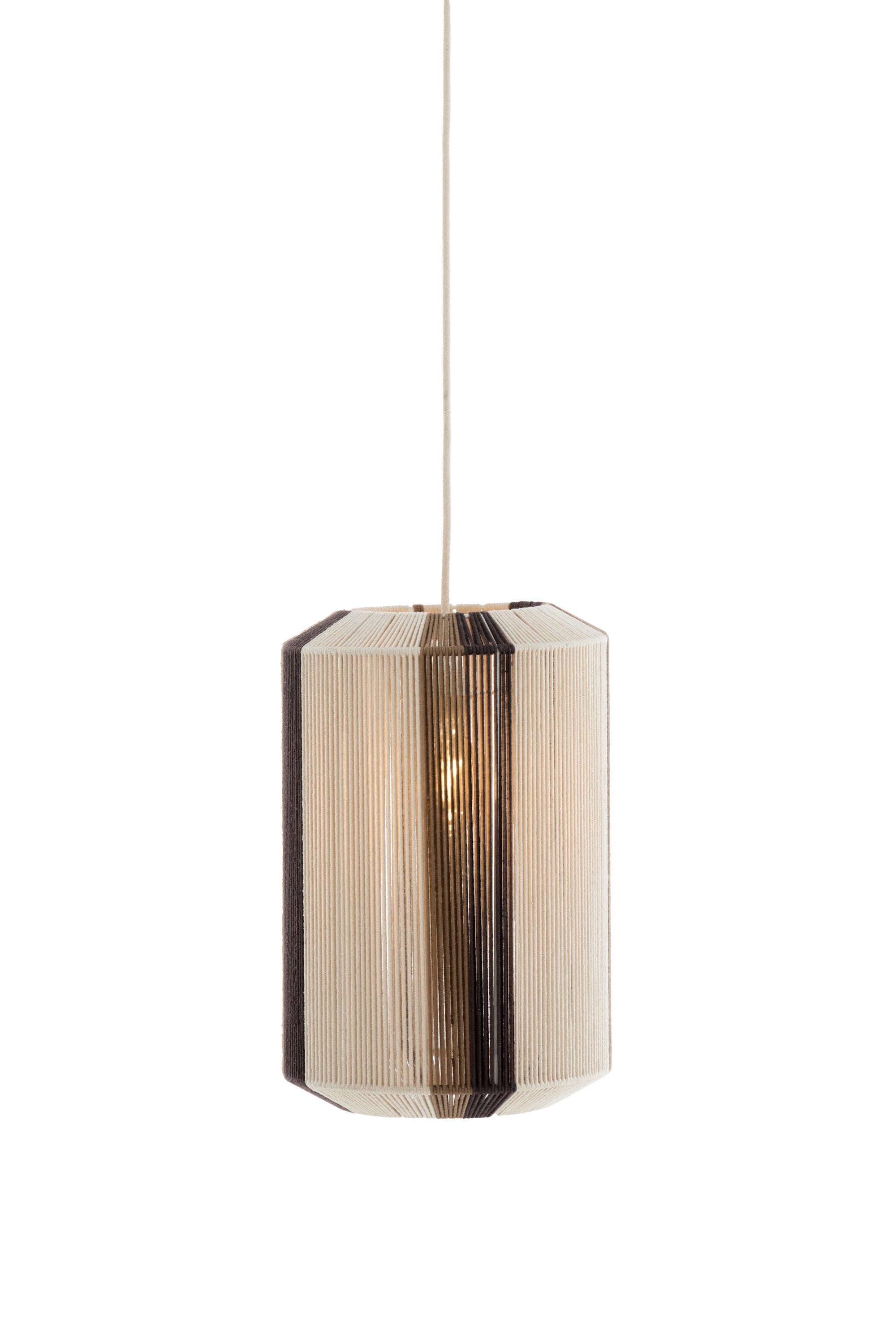 Kozana Cream & Dark Brown Pendant Light 30cm