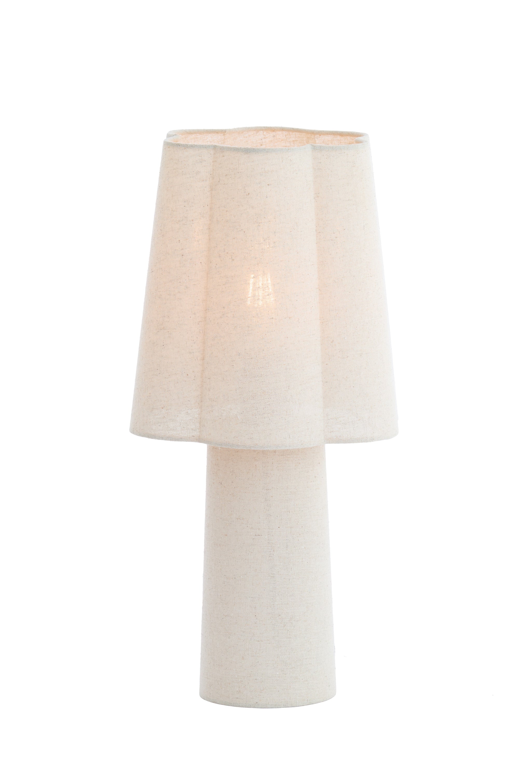 Musaby White Linen Table Lamp