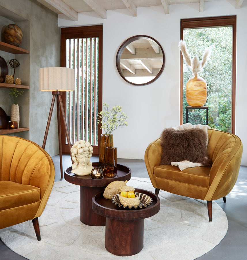 Ilias Russet Wood Tripod Floor Lamp