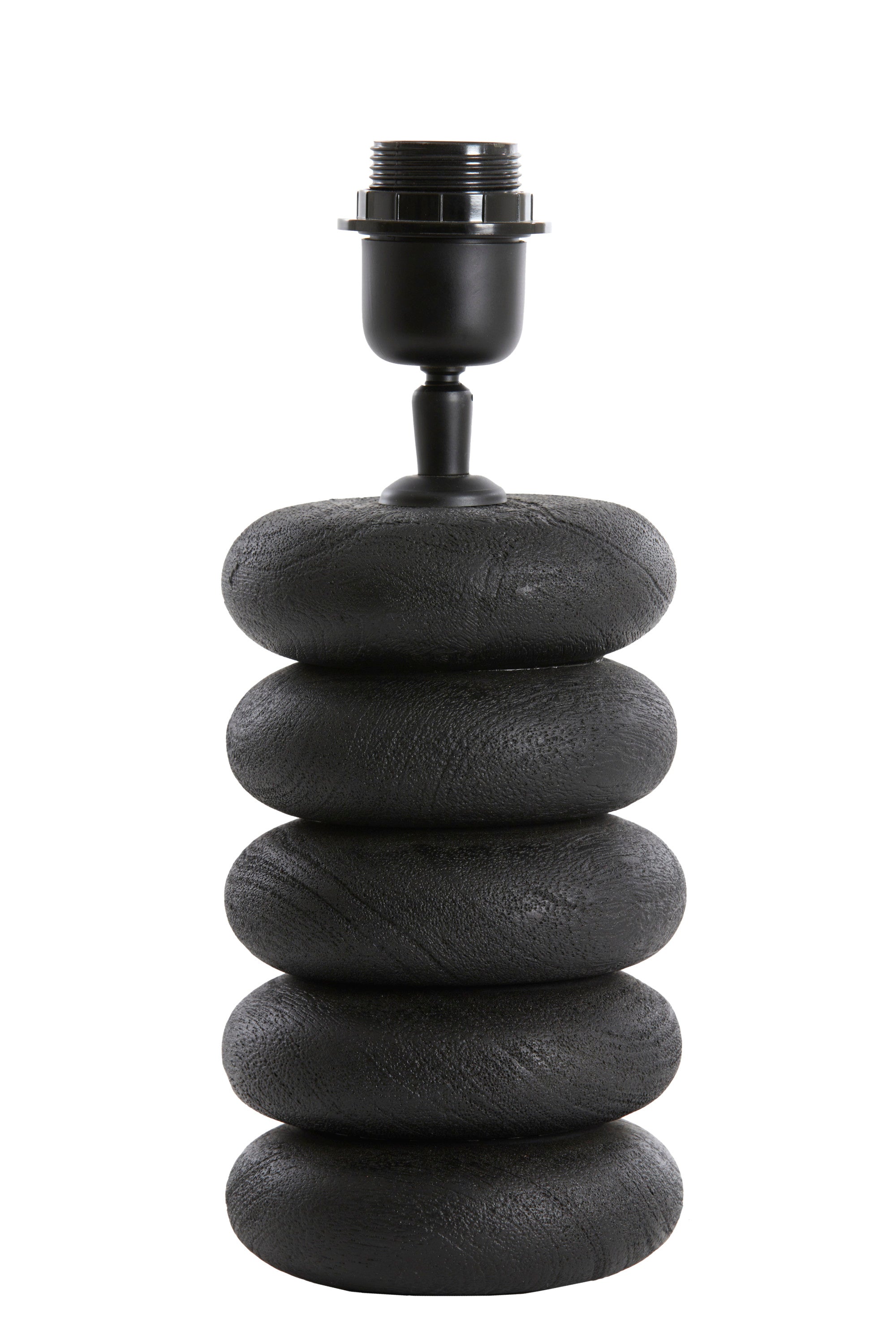 Budongo Black Wood Stacked Table Lamp Base 21cm