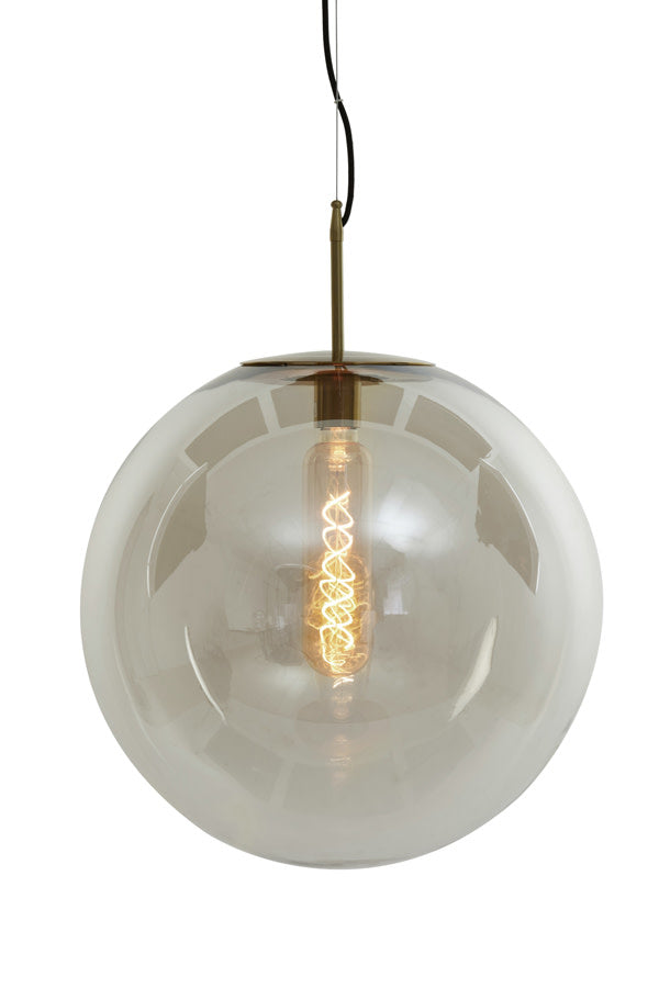 Medina Antique Bronze & Clear Glass Pendant Light 48cm