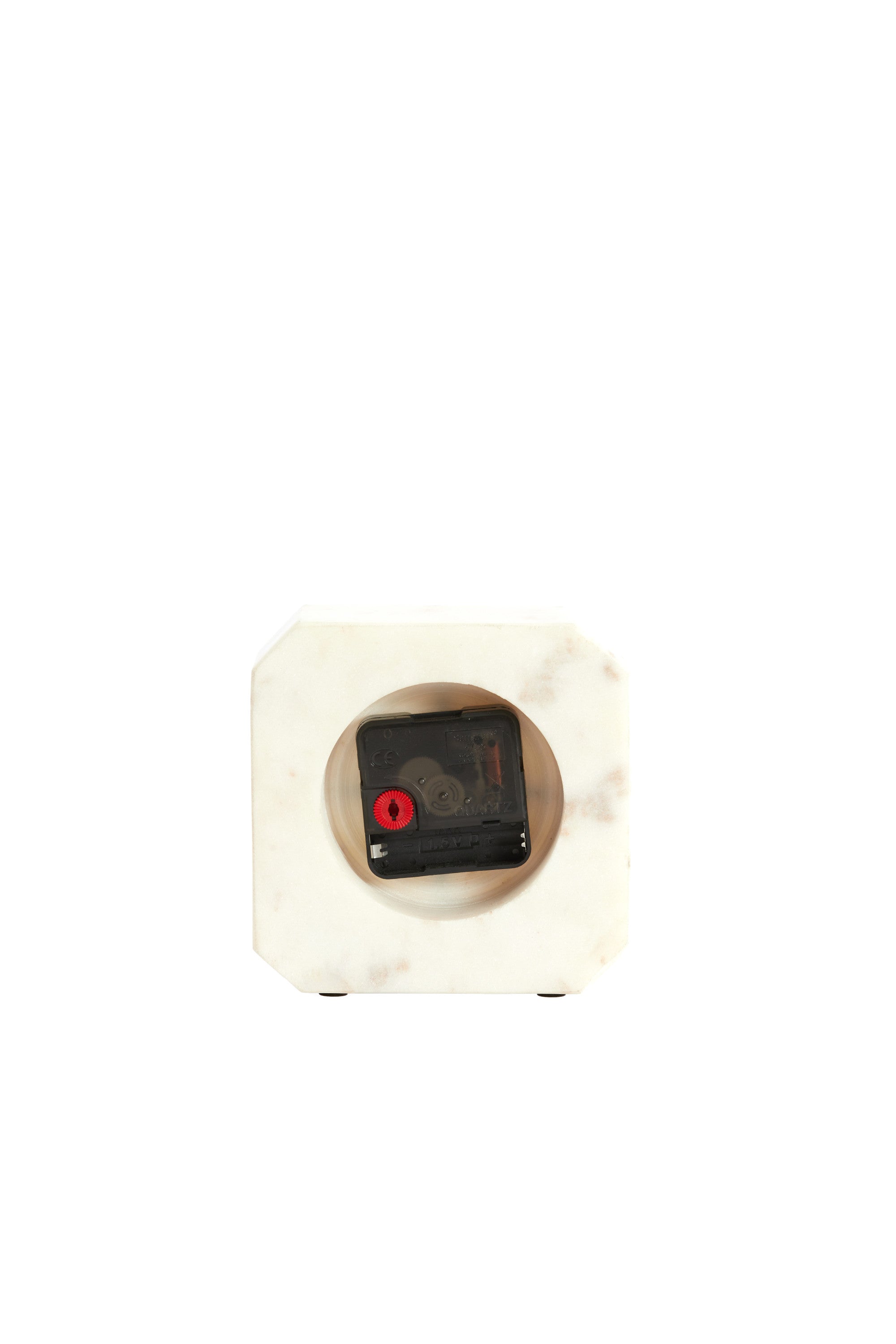 Pablia White Marble Table Clock 13cm
