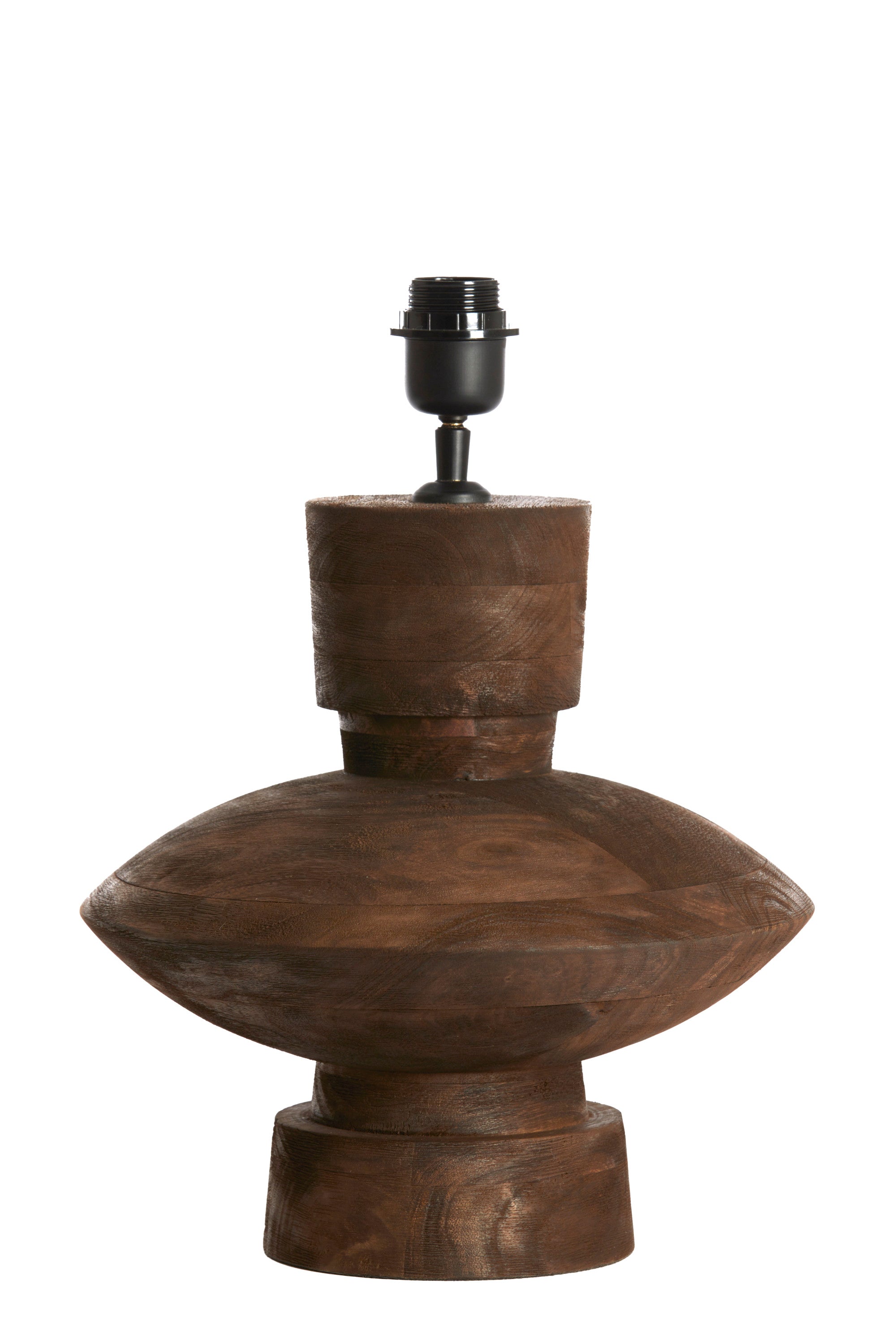 Fiera Matt Dark Brown Wood Table Lamp Base 31cm