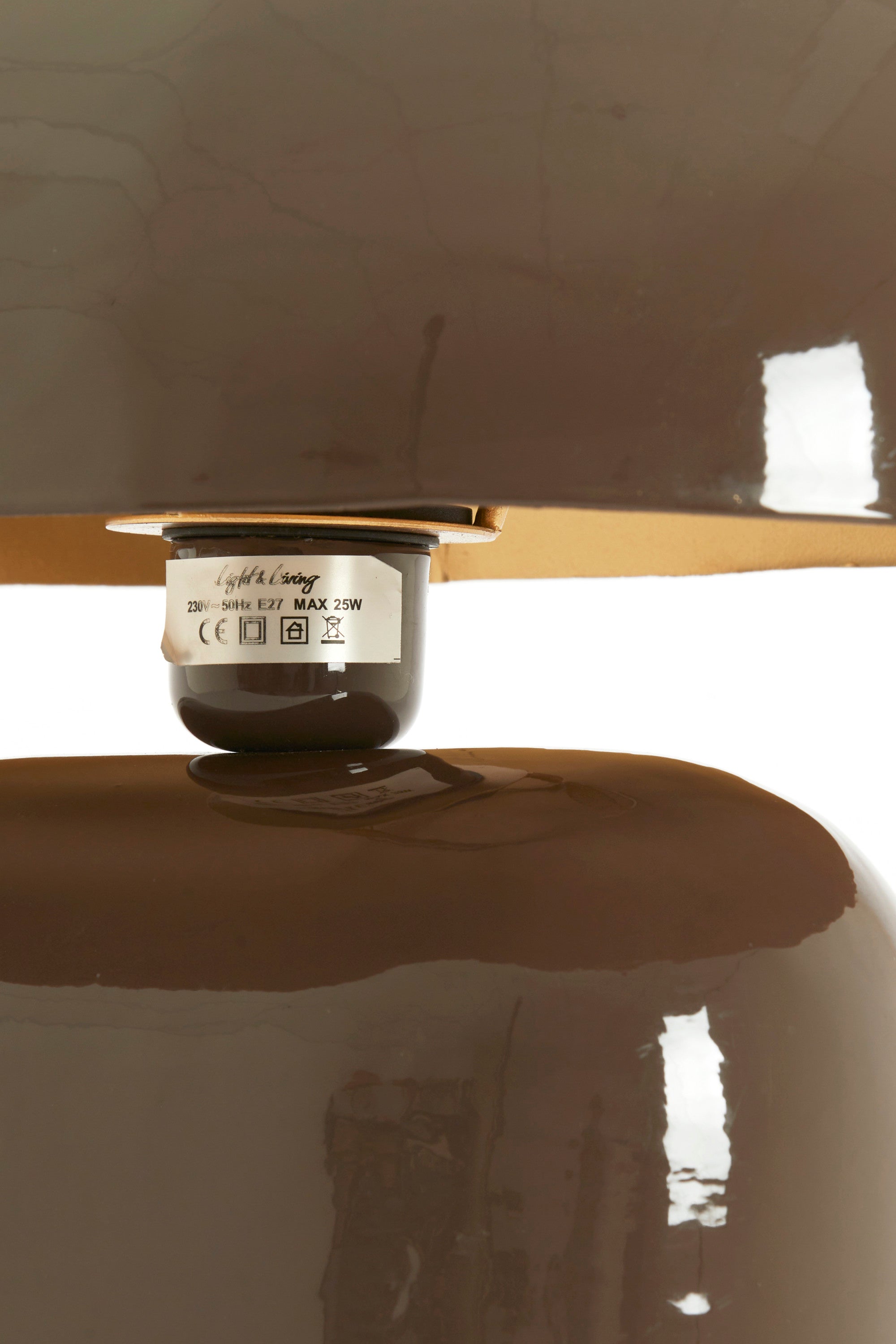 Todd Gloss Dark Brown Metal Table Lamp