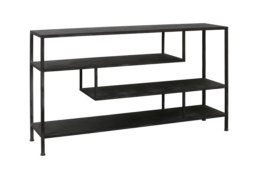 Ylaya Antique Black Metal Console Table