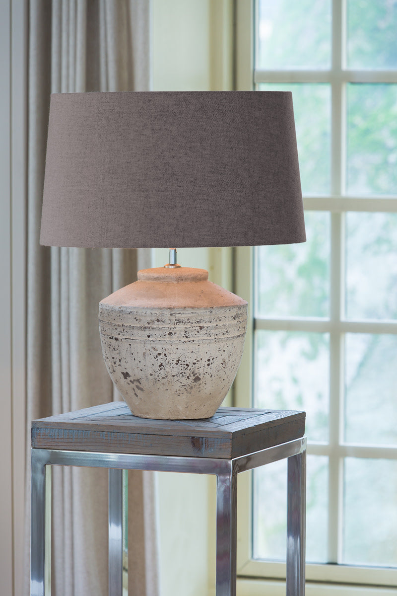 Toba Antique Grey Ceramic Table Lamp Base 40cm