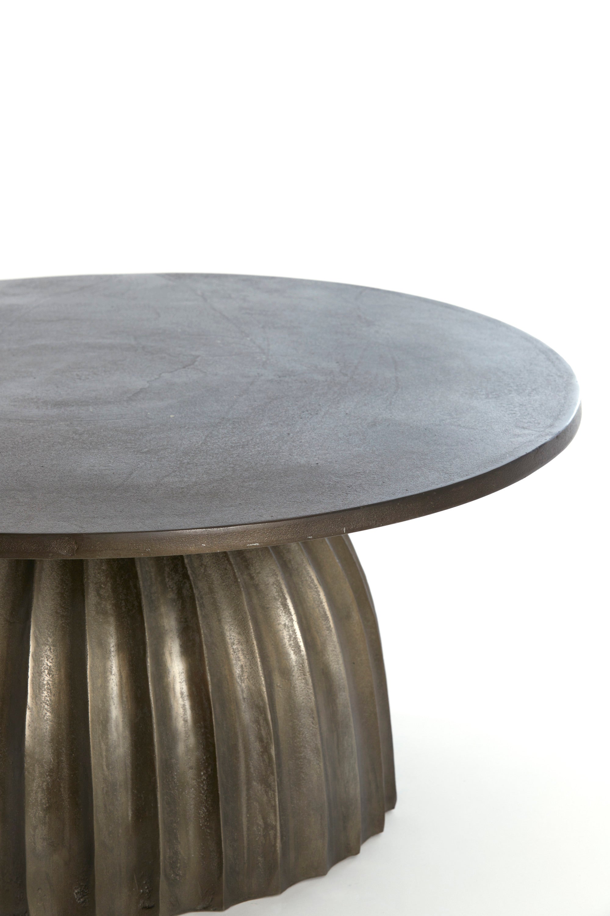 Veglia Matt Dark Brown Metal Round Side Table 33.5cm