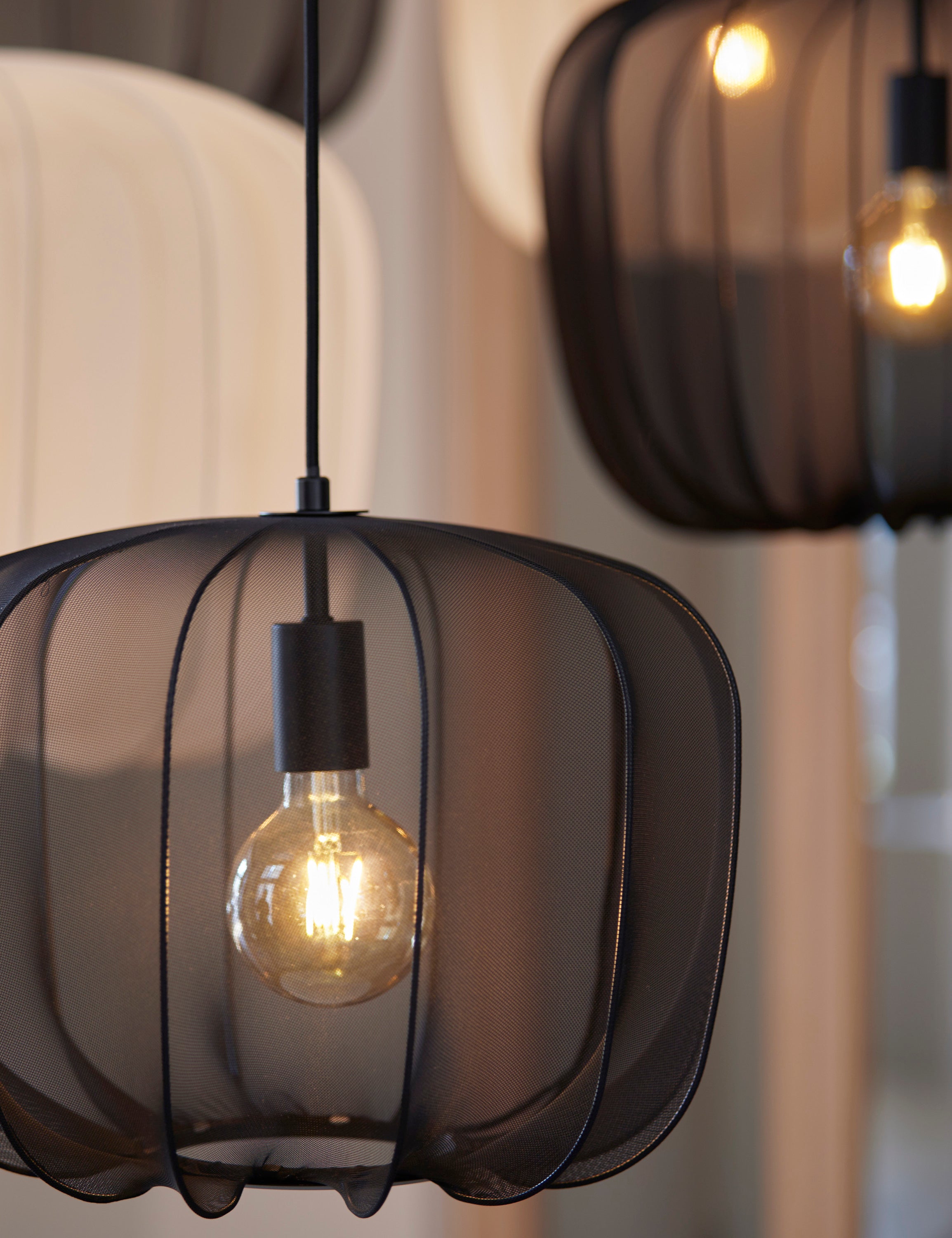 Plumeria Black Pendant Light 40cm
