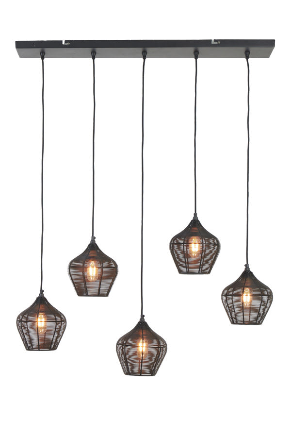 Alvaro Matt Black Metal 5 Light Pendant Light