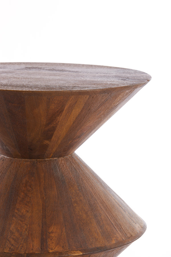 Larus Brown Mango Wood Round Side Table 60cm