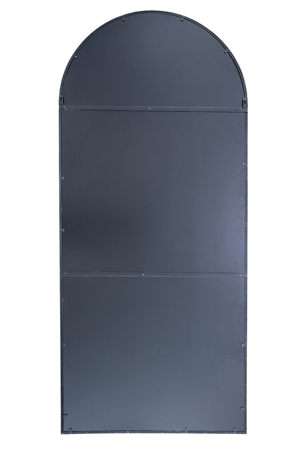 Zeneto Clear Glass & Black Rectangular Full Length Leaner Mirror
