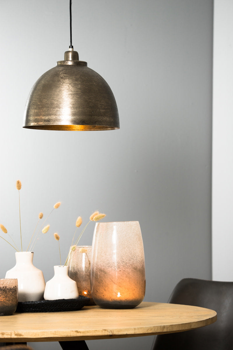 Kylie Dark Raw Nickel Metal Pendant Light 30cm