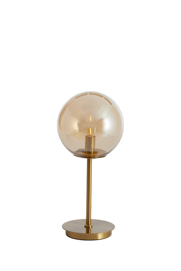 Medina Amber Glass & Gold Table Lamp