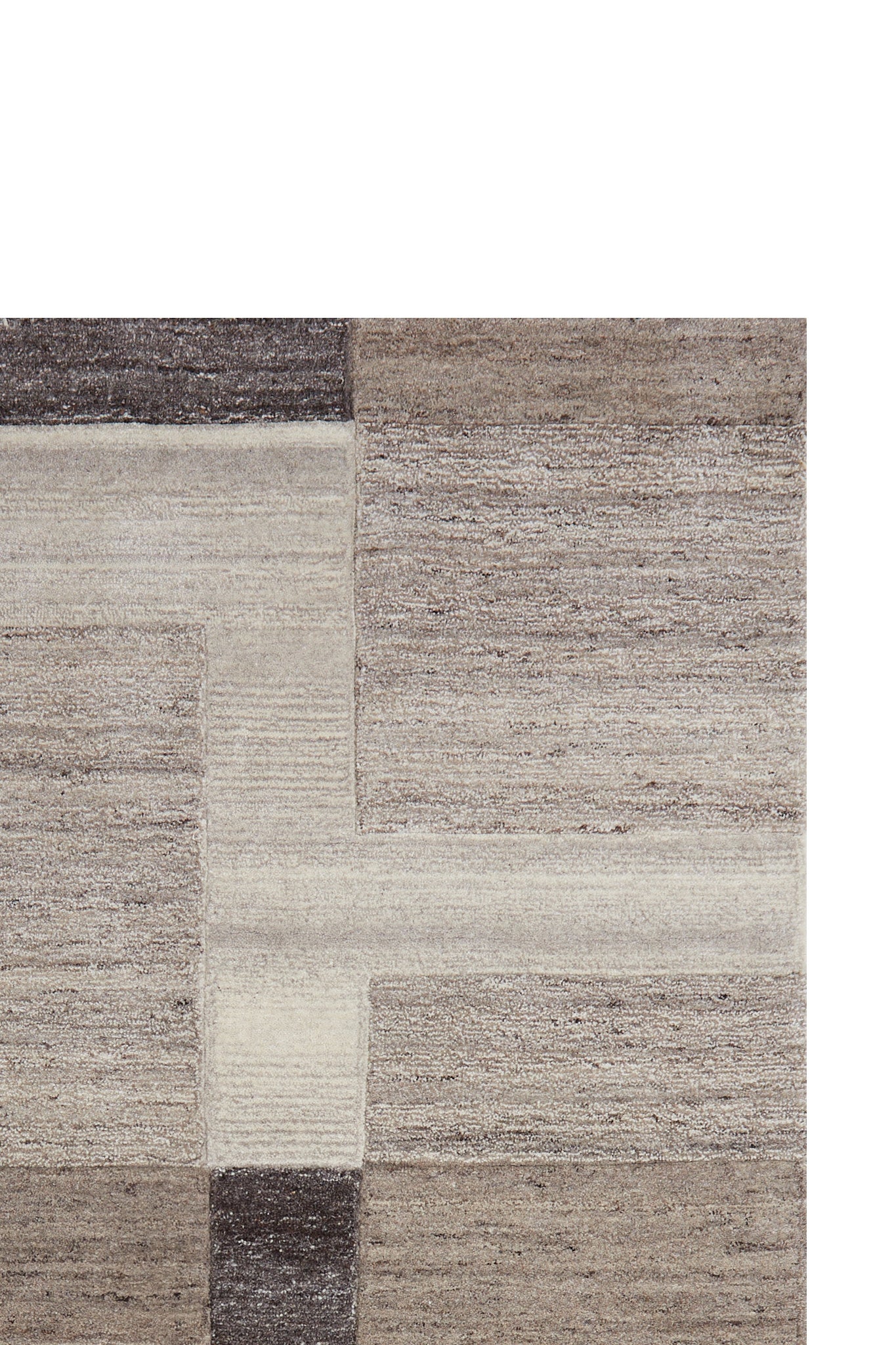 Almao Beige & Dark Brown Wool Rectangular Rug 160x230cm
