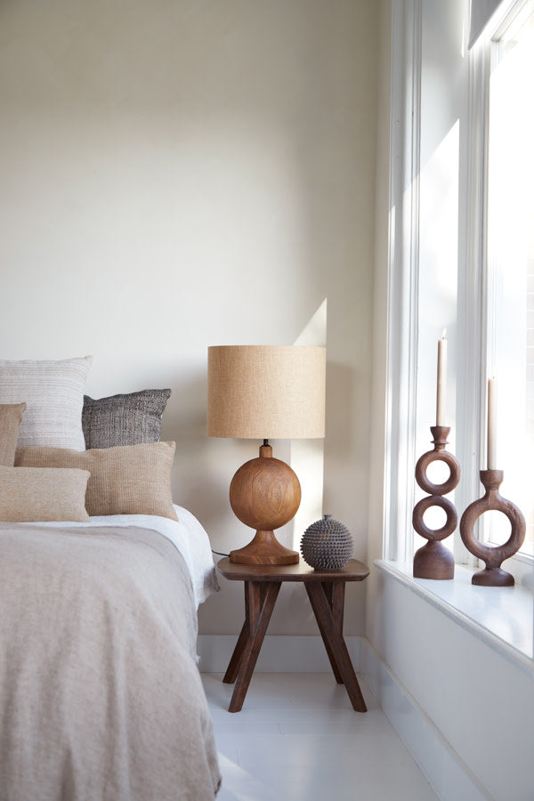 Quenza Brown Acacia Wood Square Side Table 36cm
