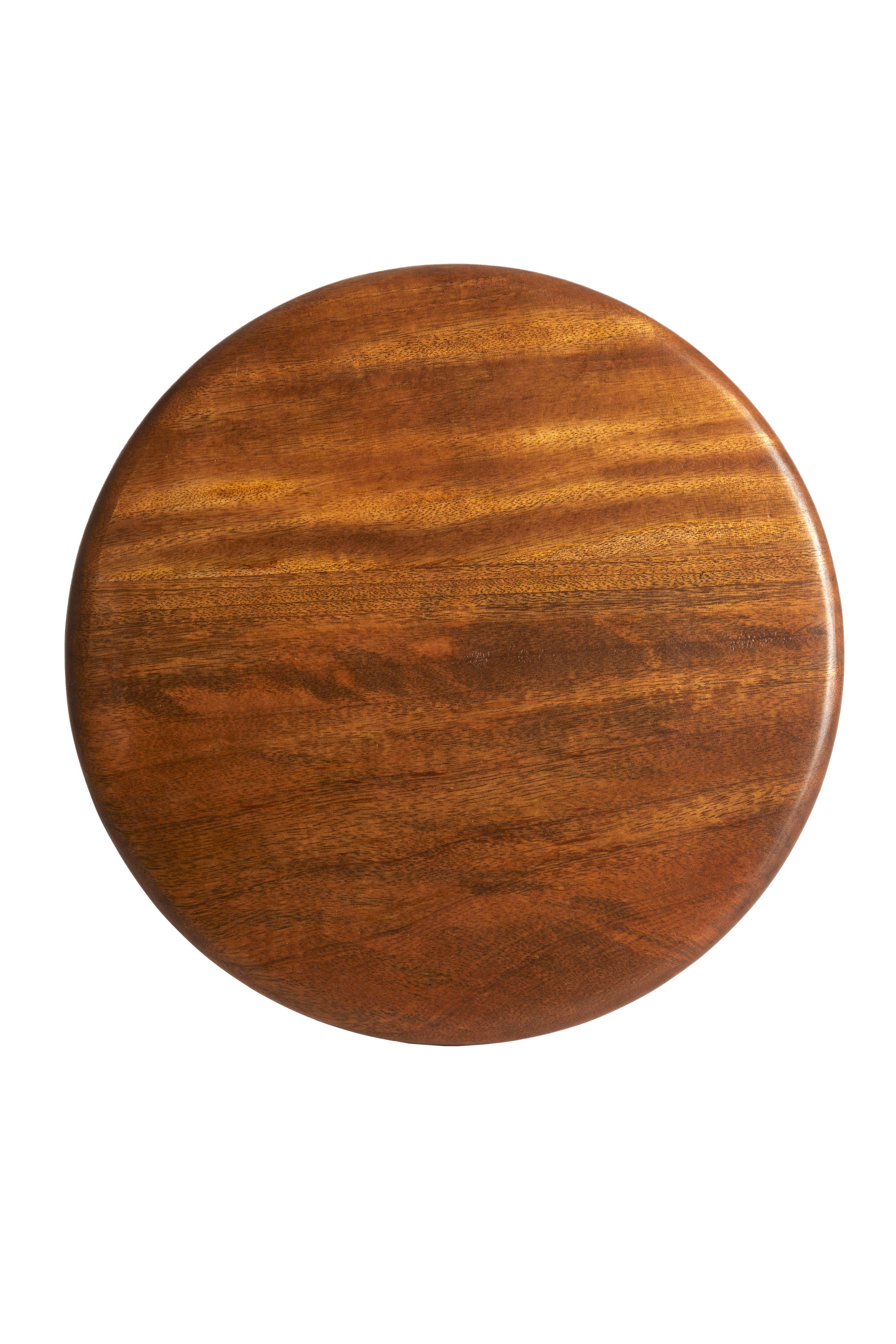 Veglio Oiled Brown Wood Round Side Table
