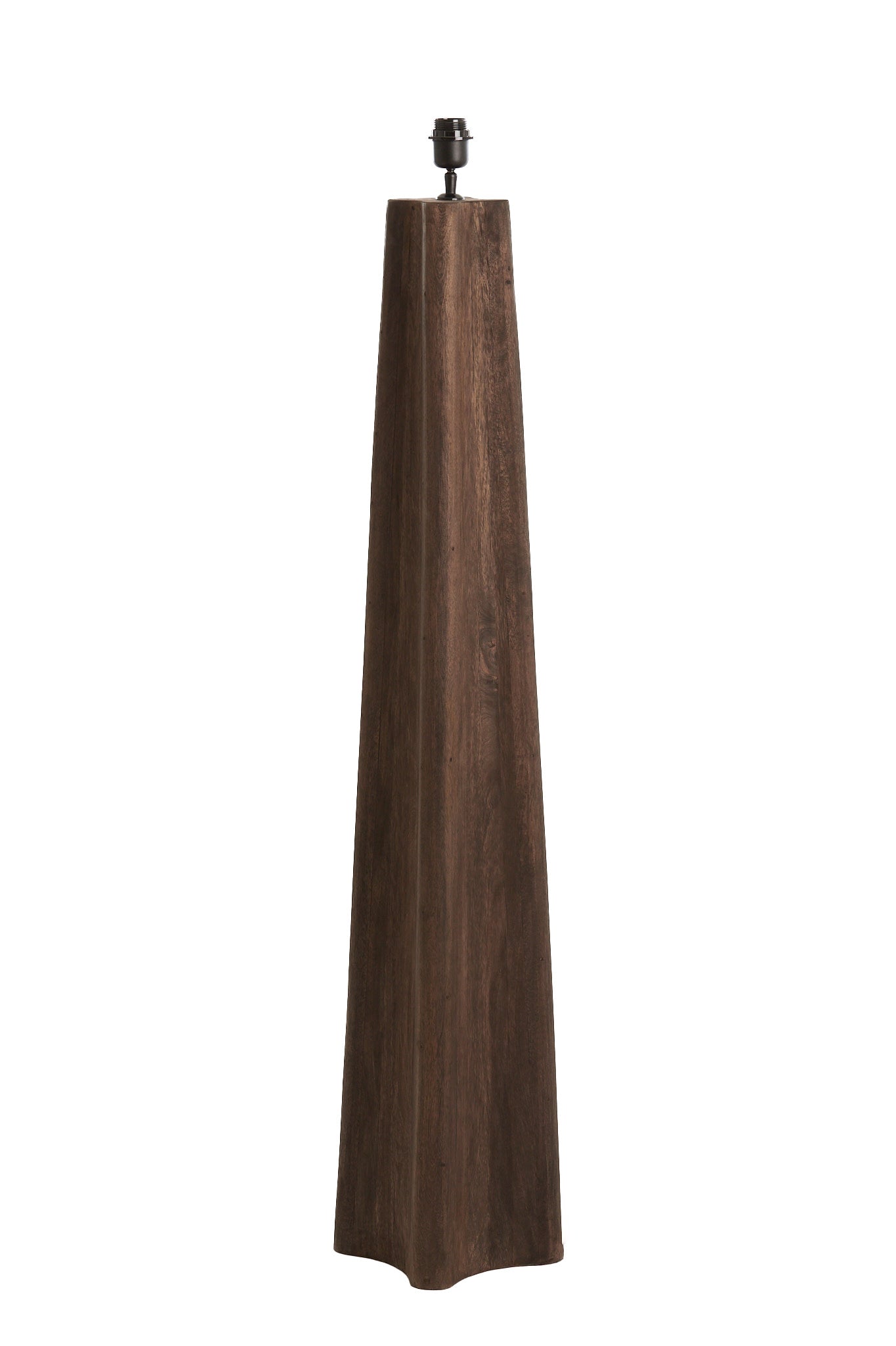 Navelli Matt Grey/Brown Wood Floor Lamp Base