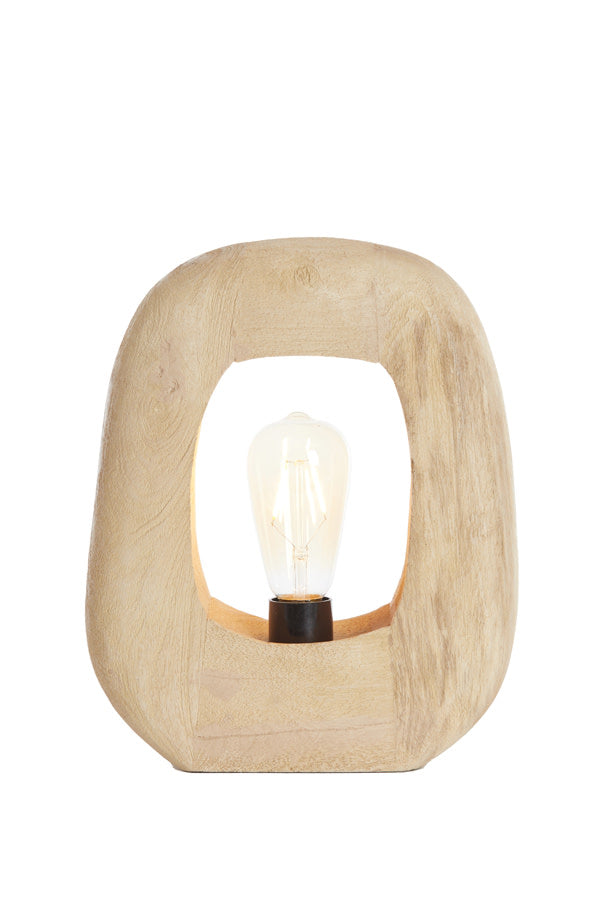 Kelafo Matt Natural Wood Table Lamp 40cm