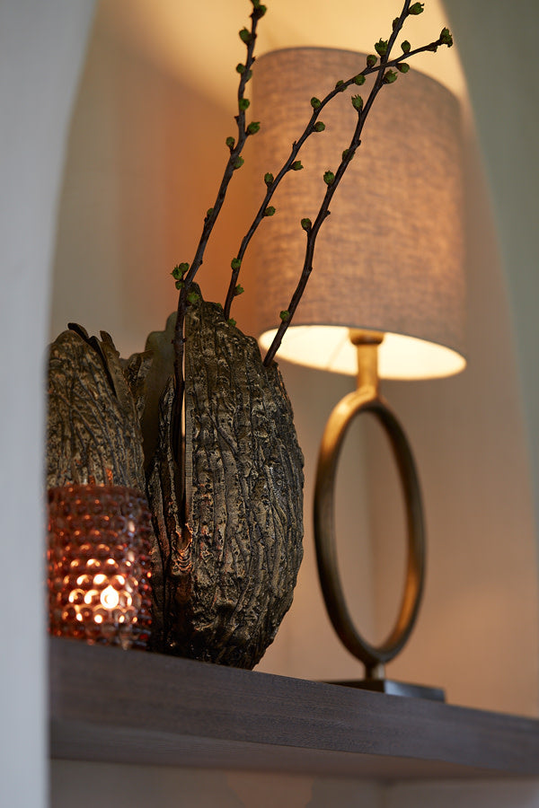 Livu Raw Antique Bronze Metal Table Lamp Base 35cm
