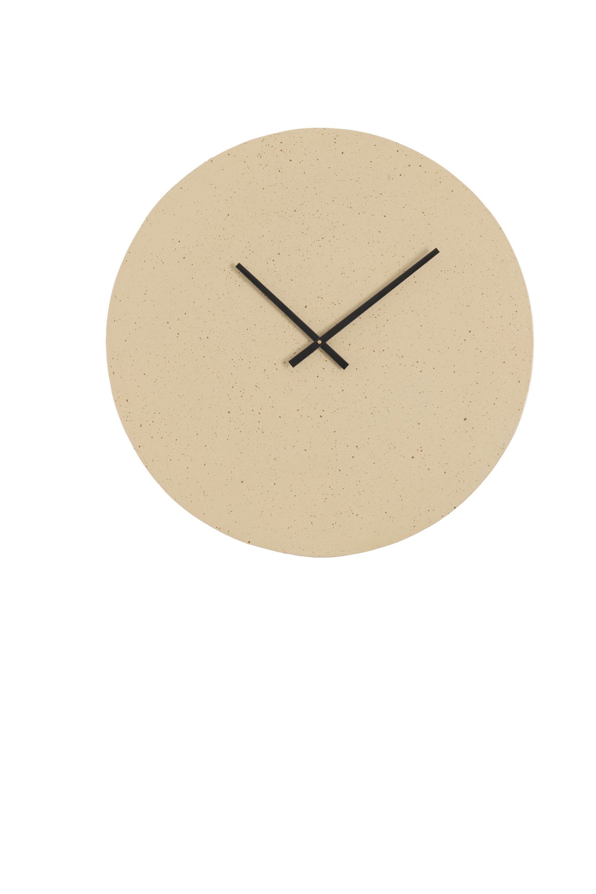 Licola Matt Sand & Light Brown Spotted Metal Wall Clock 59cm