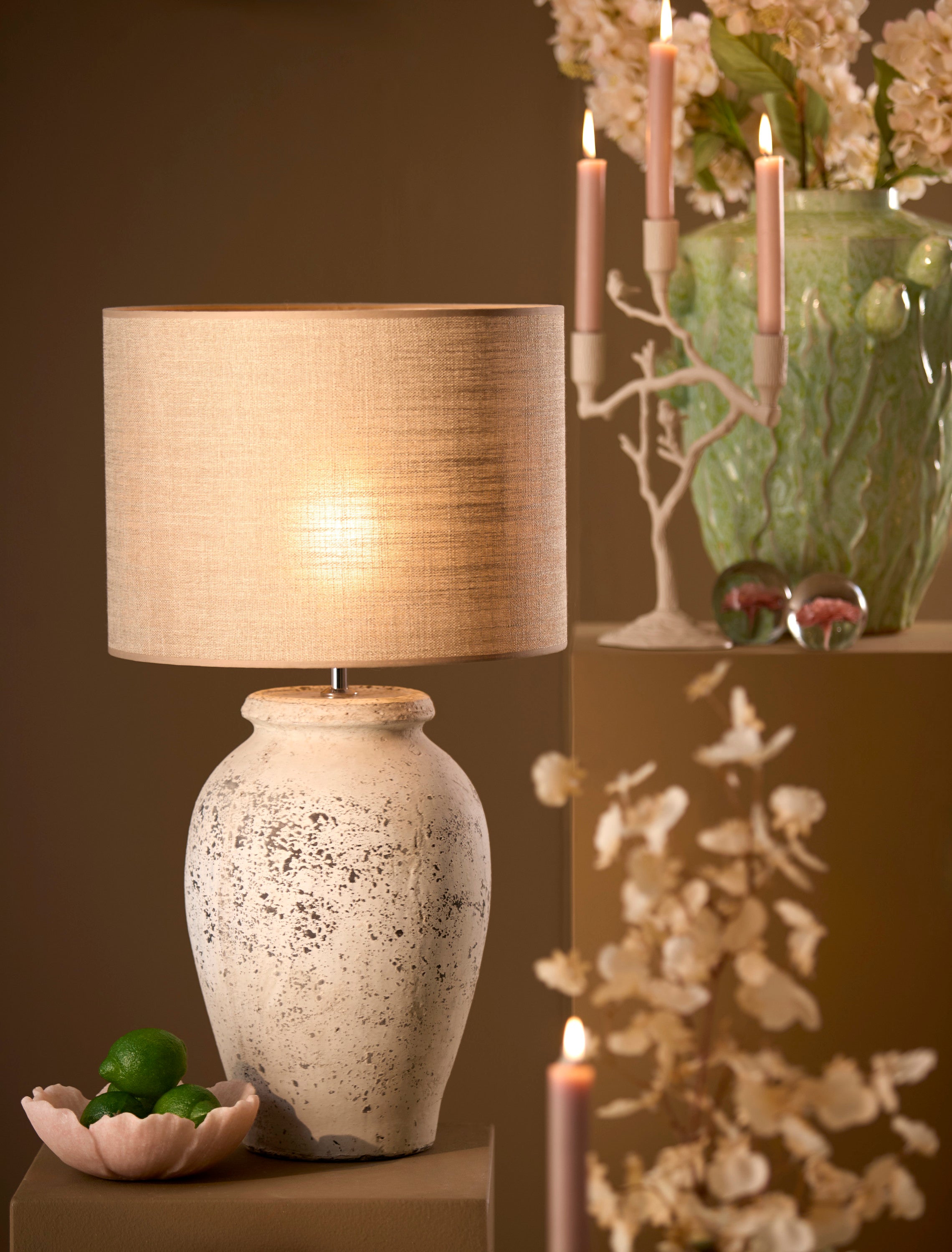 Vulsini Antique Grey Ceramic Table Lamp Base