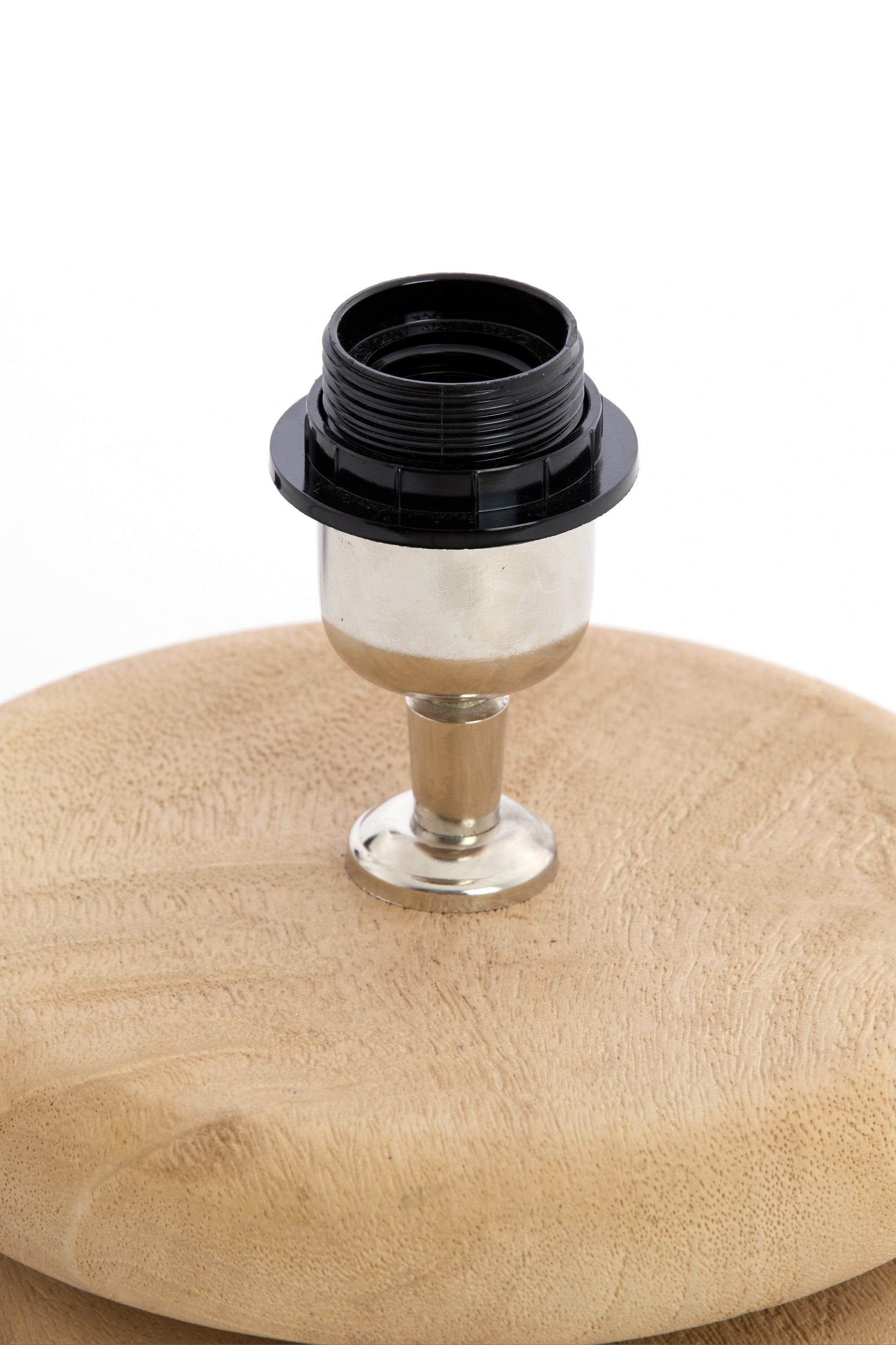 Eboli Matt Natural Wood Small Table Lamp Base 9cm