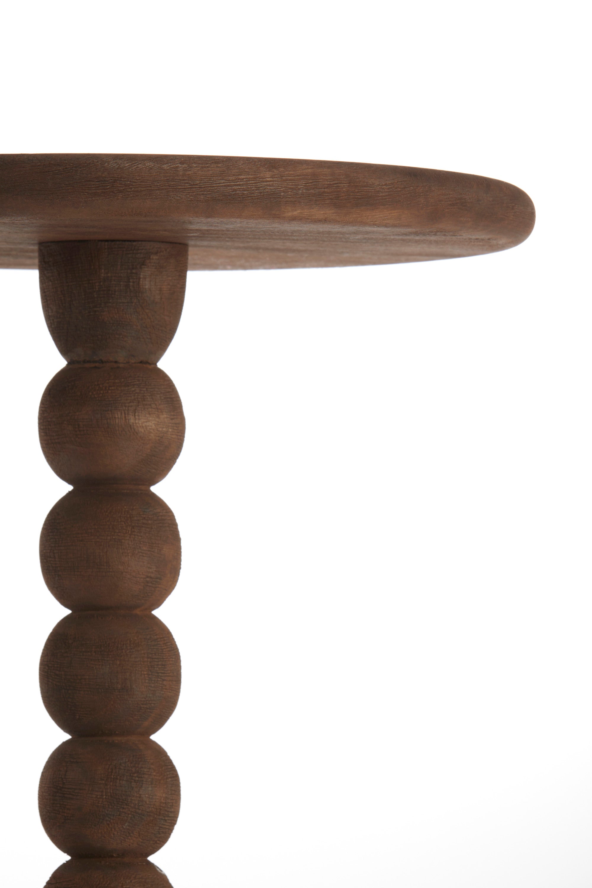 Veglio Matt Dark Brown Wood Round Side Table
