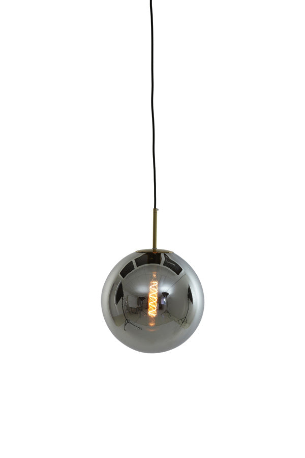 Medina Antique Bronze & Smoked Glass Pendant Light 30cm
