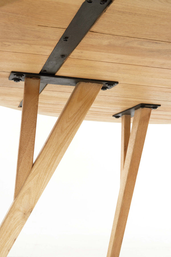 Quenza Natural Mango Wood Round Dining Table 140cm