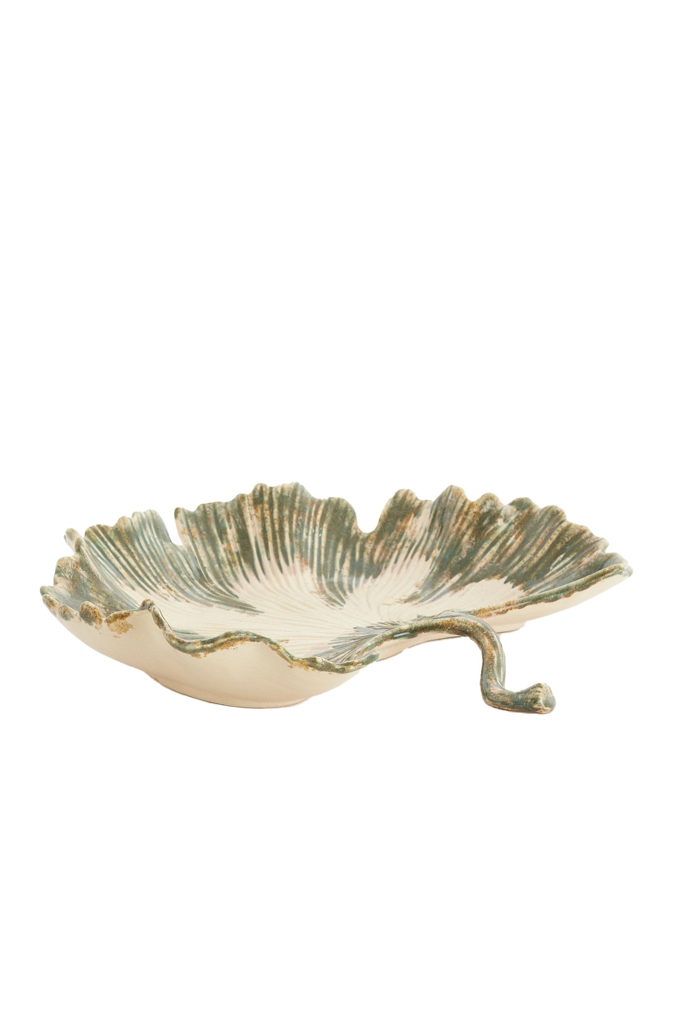 Rediu Cream & Olive Green Ceramic Decorative Bowl