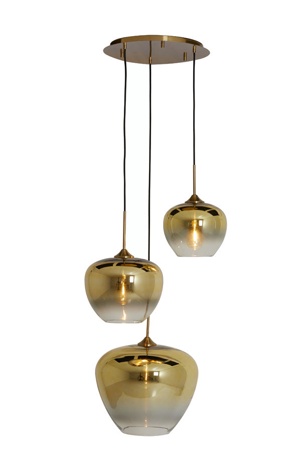 Mayson Gold & Clear Glass 3 Light Pendant Light
