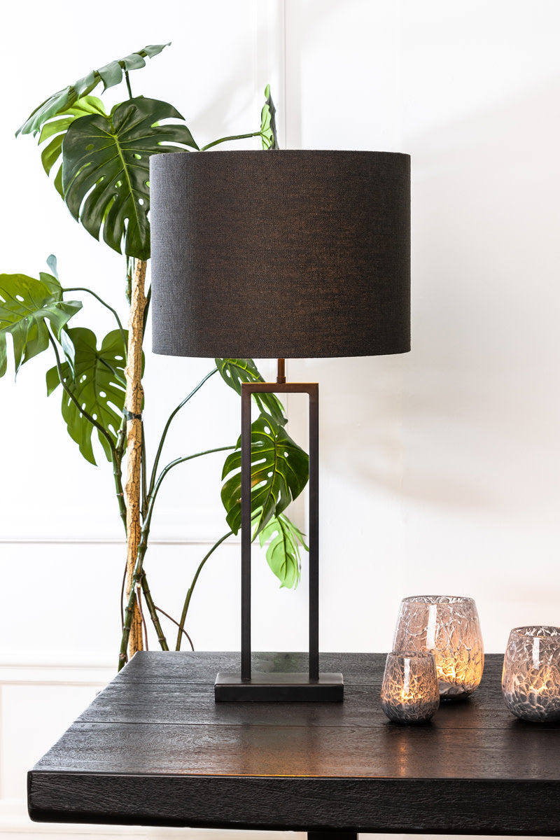 Shiva Matt Black Metal Table Lamp Base 55cm