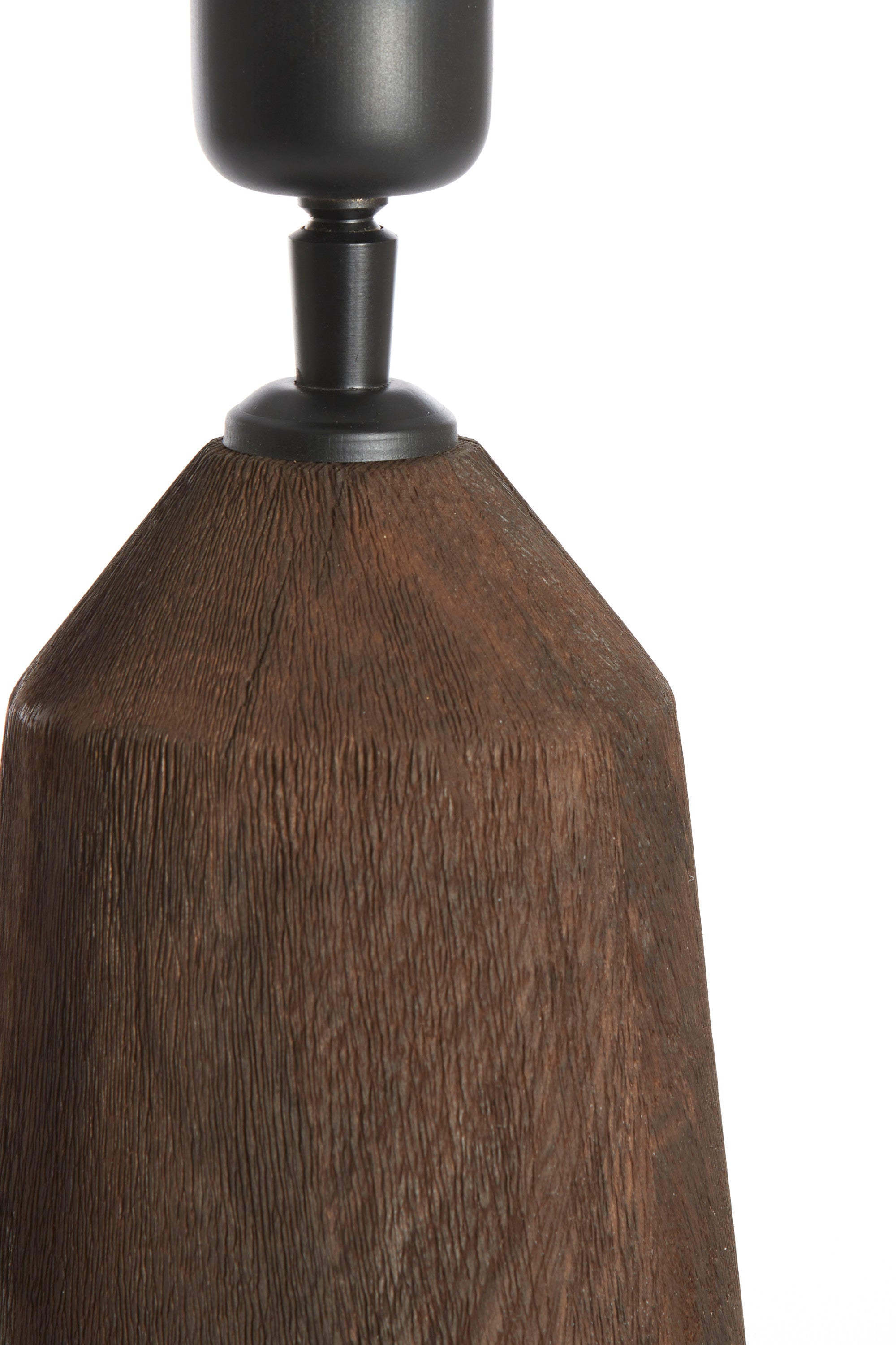 Trapani Matt Dark Brown Wood Table Lamp Base 35cm