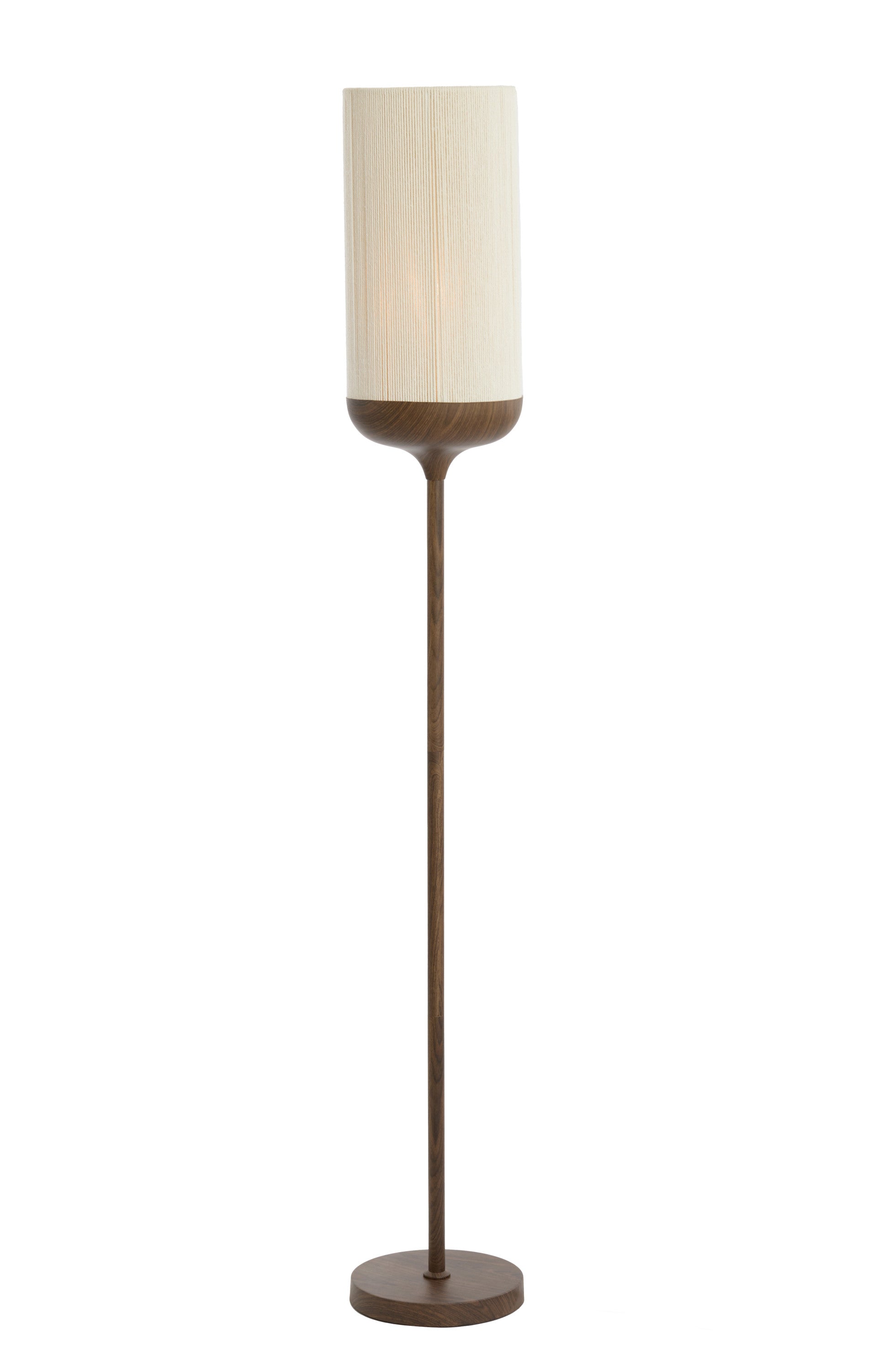 Dania Dark Brown Wood Effect & Cream Rope Floor Lamp