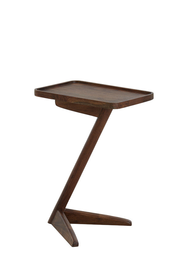 Qiano Brown Acacia Wood Rectangular Side Table
