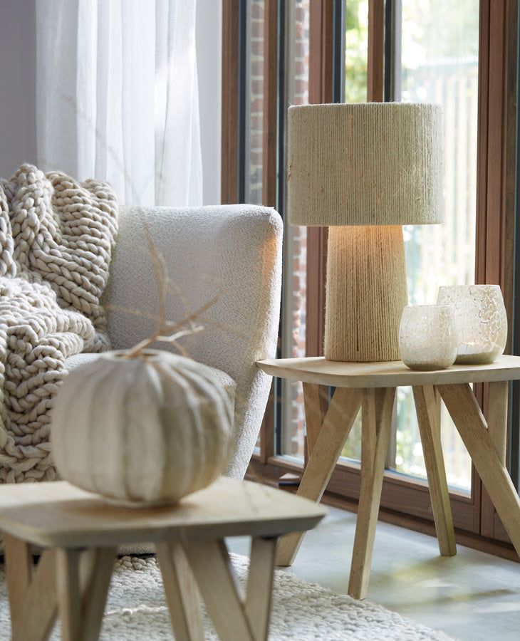 Pitino Cream Jute Table Lamp 51cm