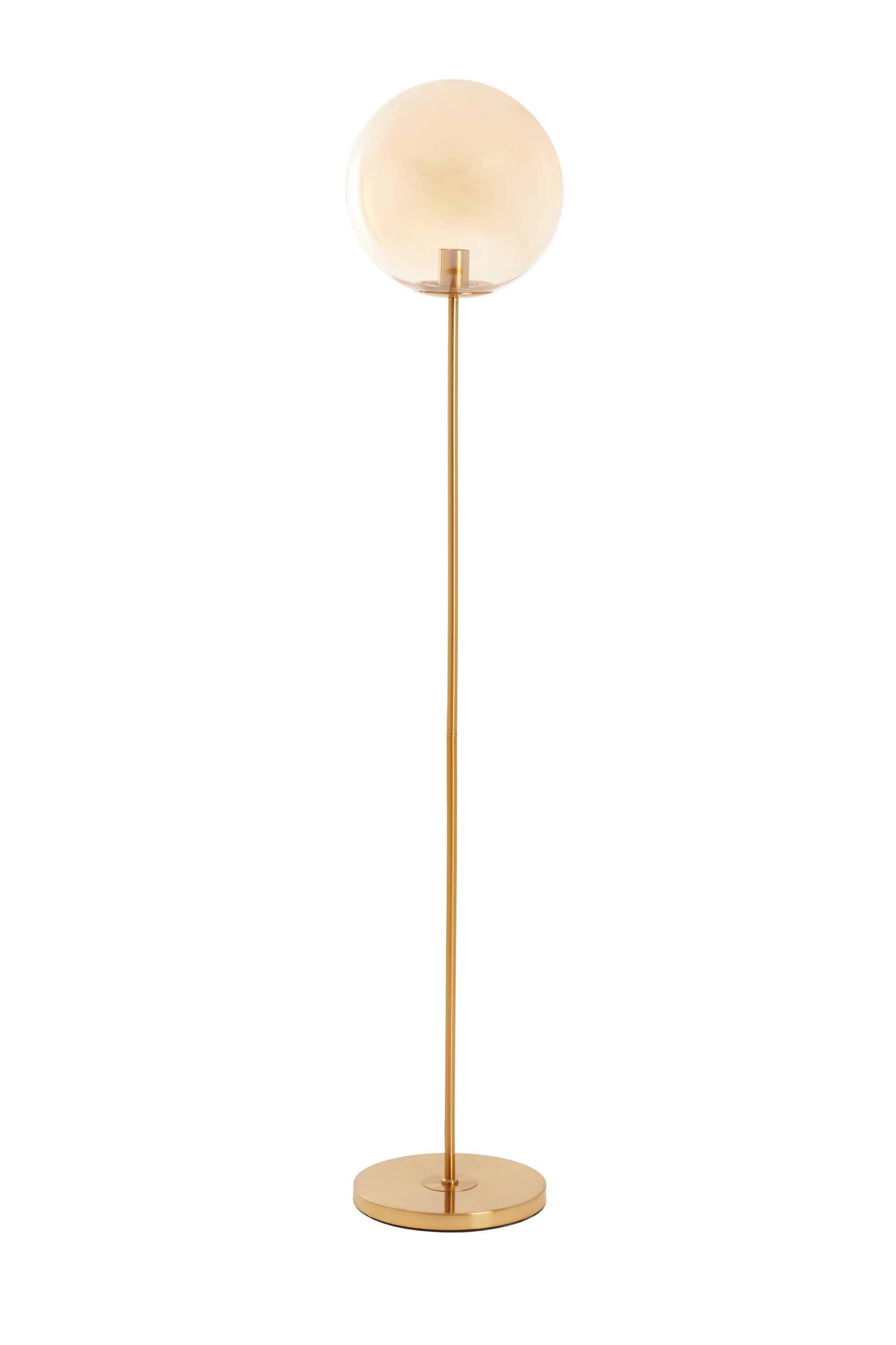 Medina Amber Glass & Gold Floor Lamp