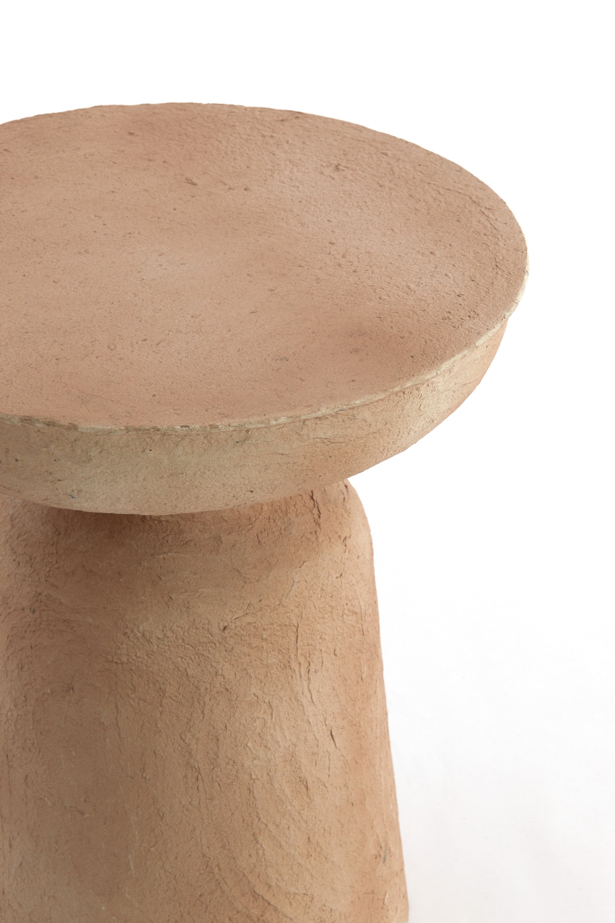 Benissa Beige Papier Mâché Round Side Table