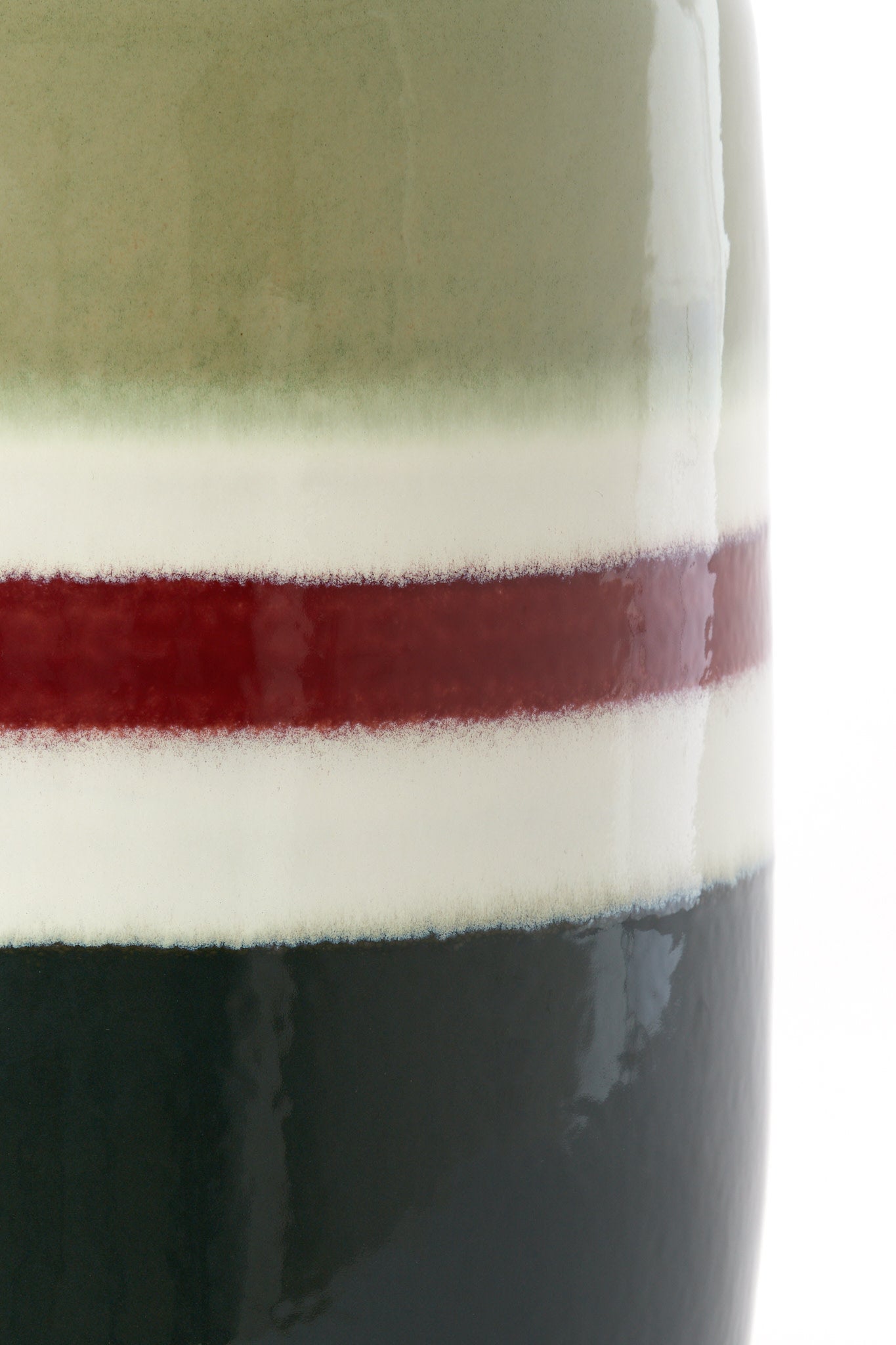 Franca Green/Aubergine Ceramic Round Side Table