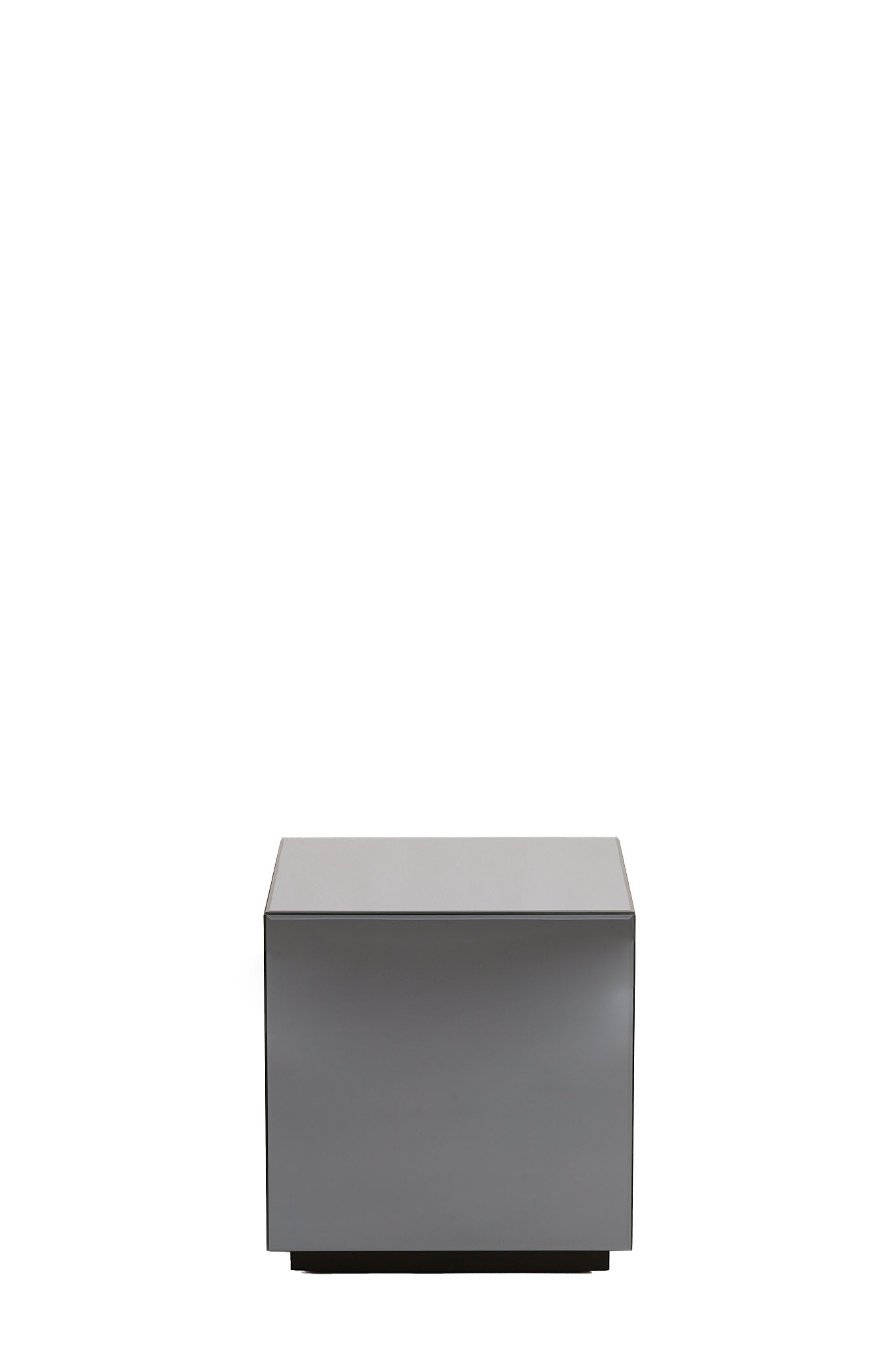 Daxton Smoked Glass Plinth Side Table 40cm