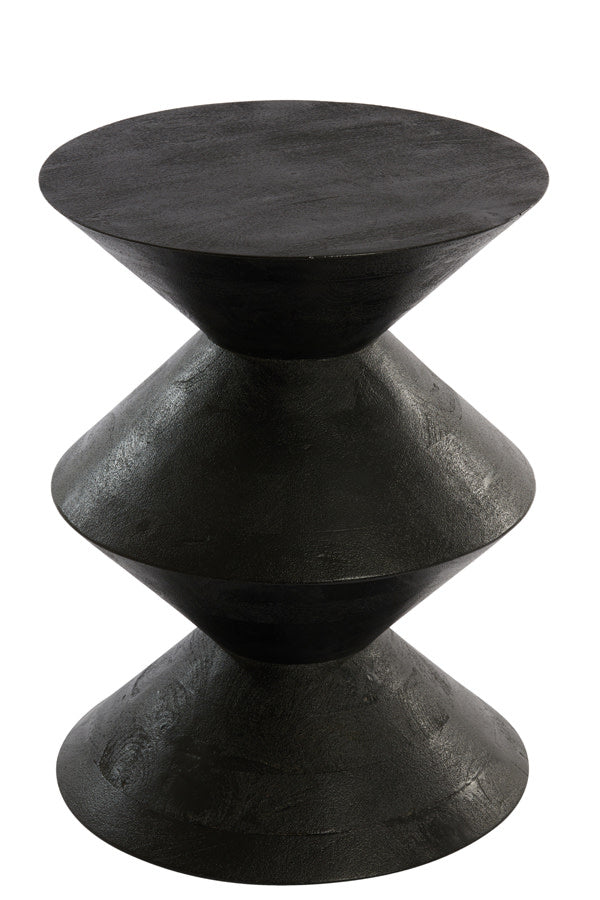 Larus Matt Black Mango Wood Round Side Table 60cm