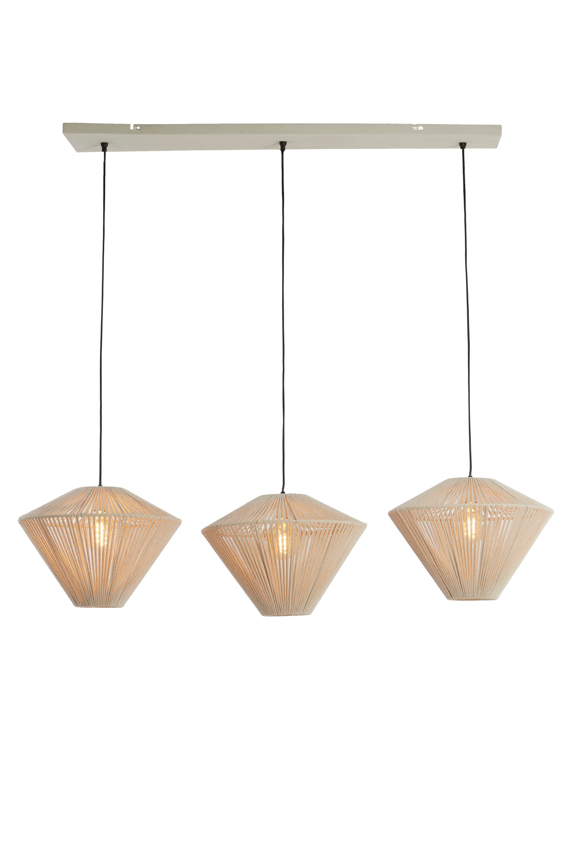 Felida Cream Metal 3 Light Pendant Light