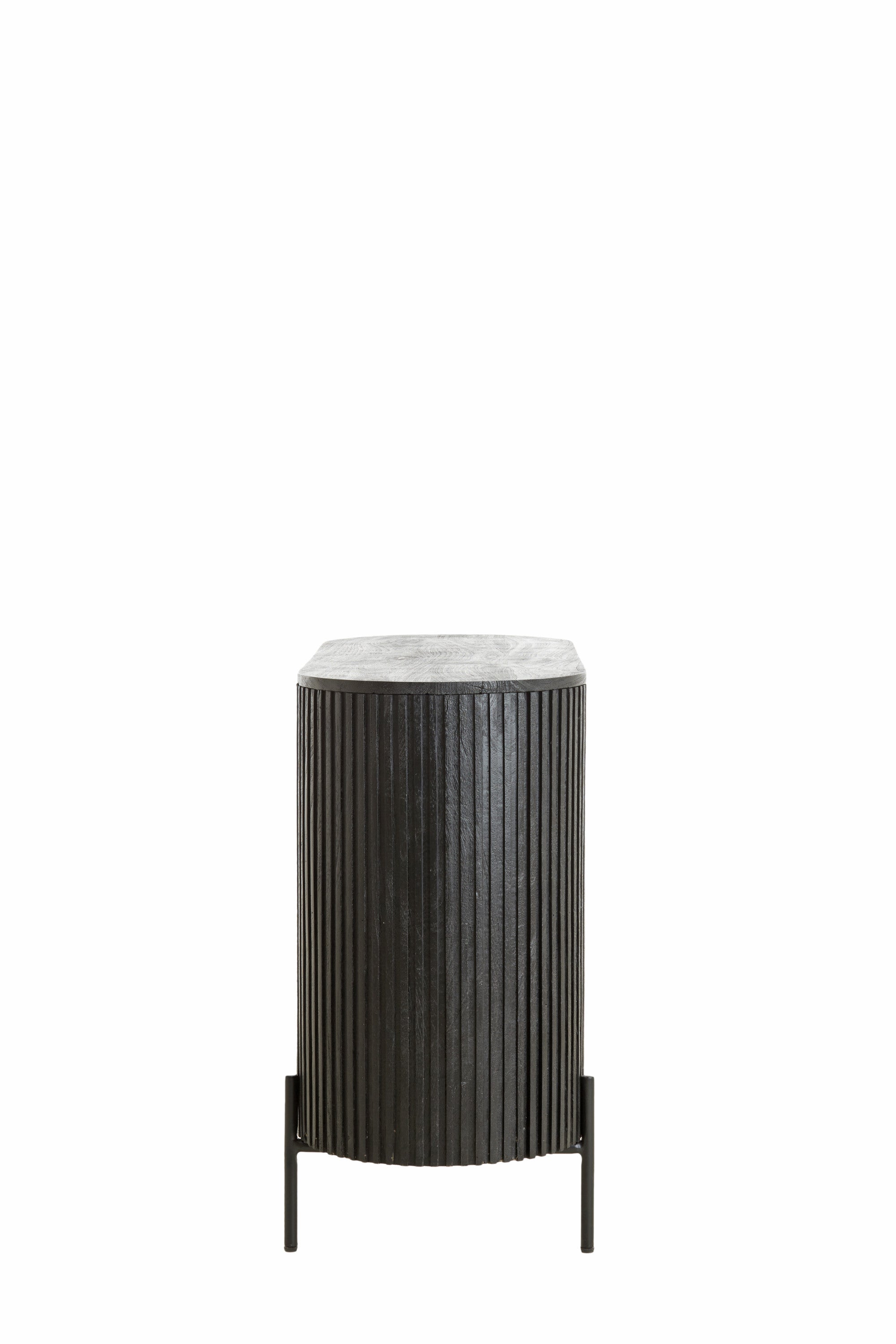 Dumosi Matt Black Wood Storage Cabinet 80cm