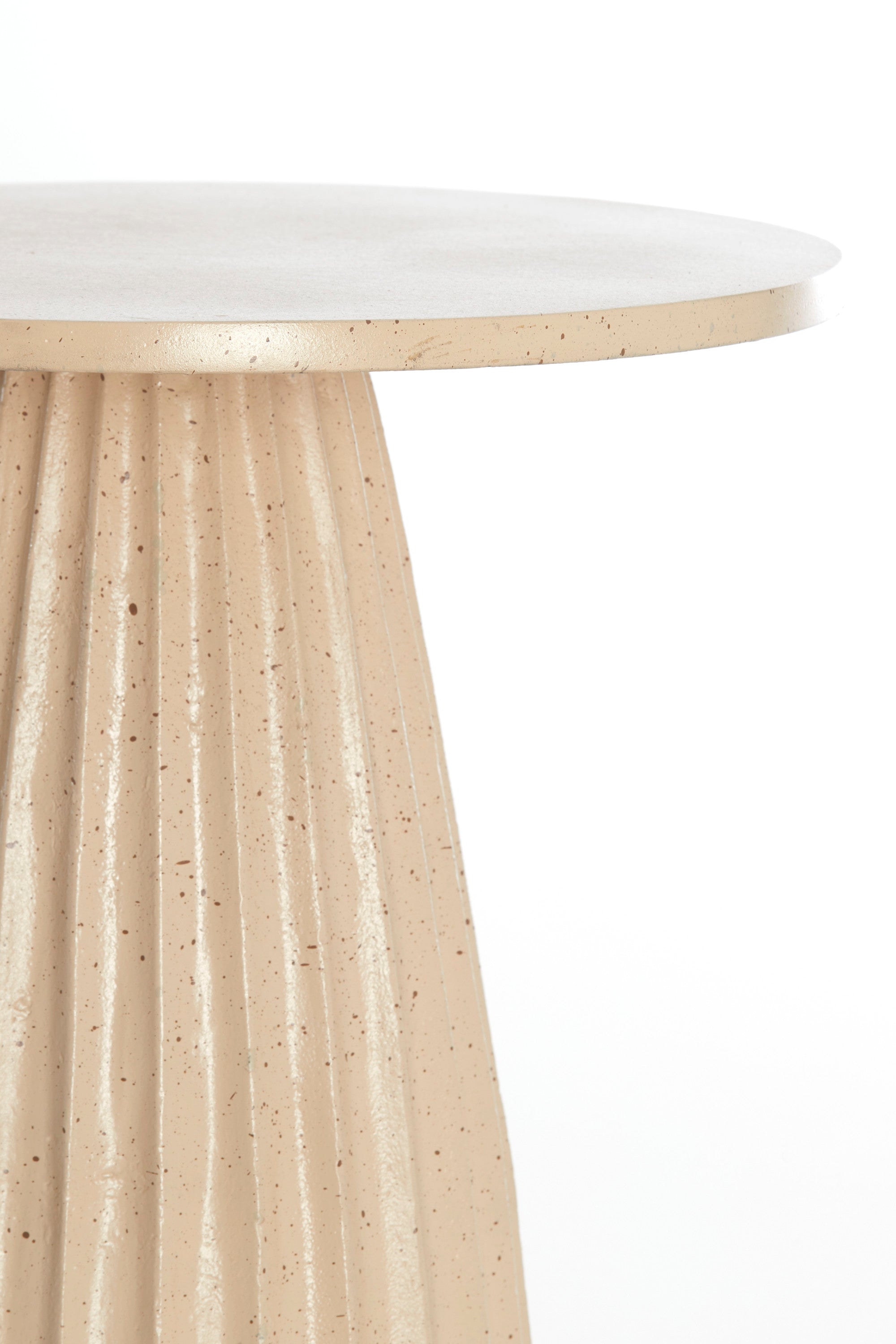 Veglia Matt Sand & Light Brown Spotted Metal Round Side Table 51cm