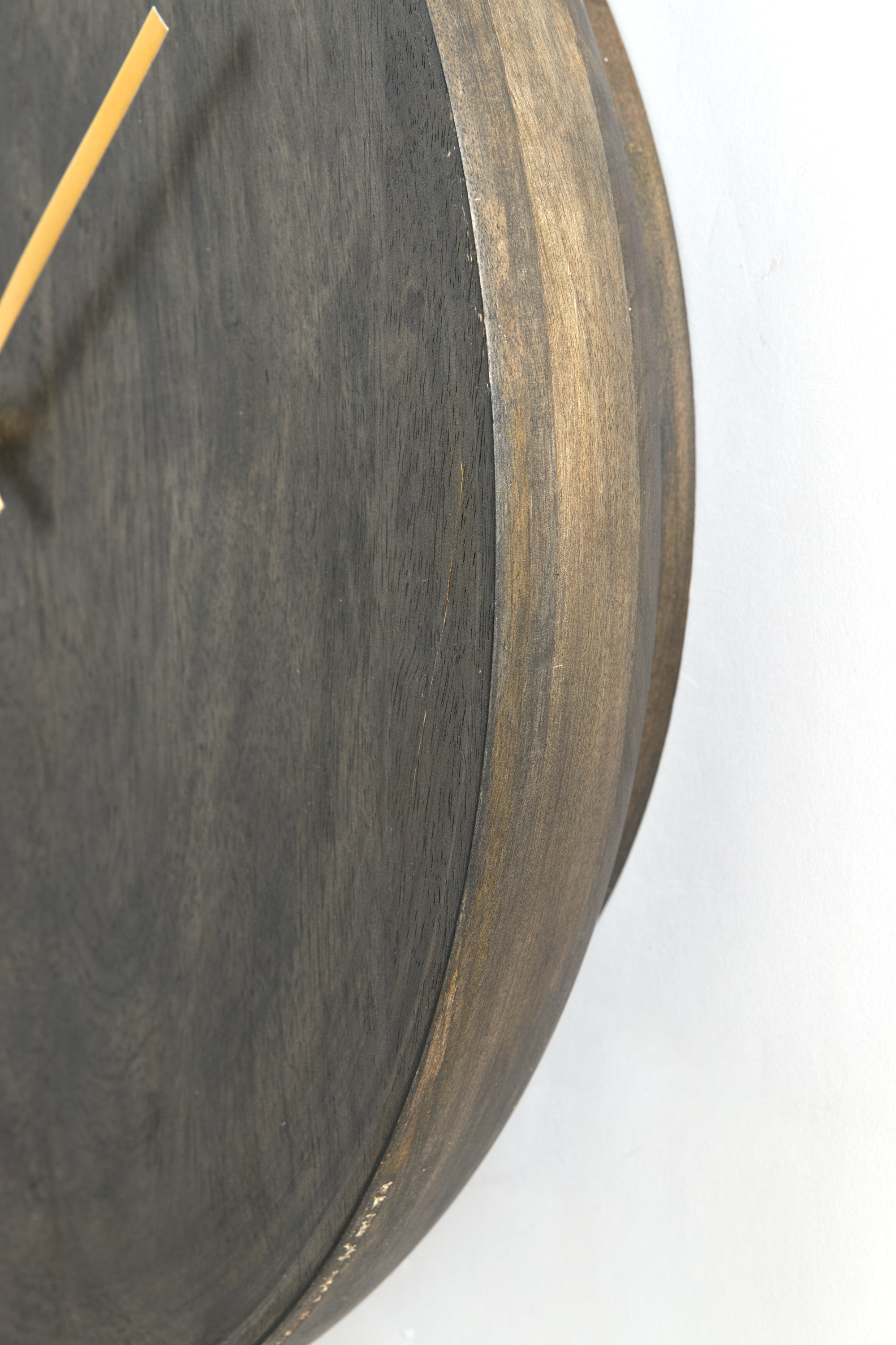Veti Dark Brown Mango Wood & Gold Wall Clock 41cm